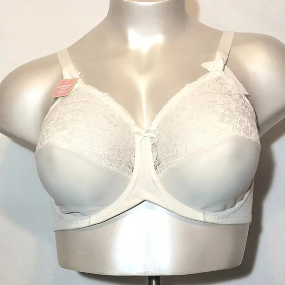 36DDD‎ Lilyette 428 Comfort Lace Minimizer Bra #428 White  New with Tags - Picture 1 of 7